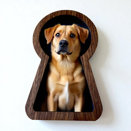 Wood Framed Keyhole Picture Frame