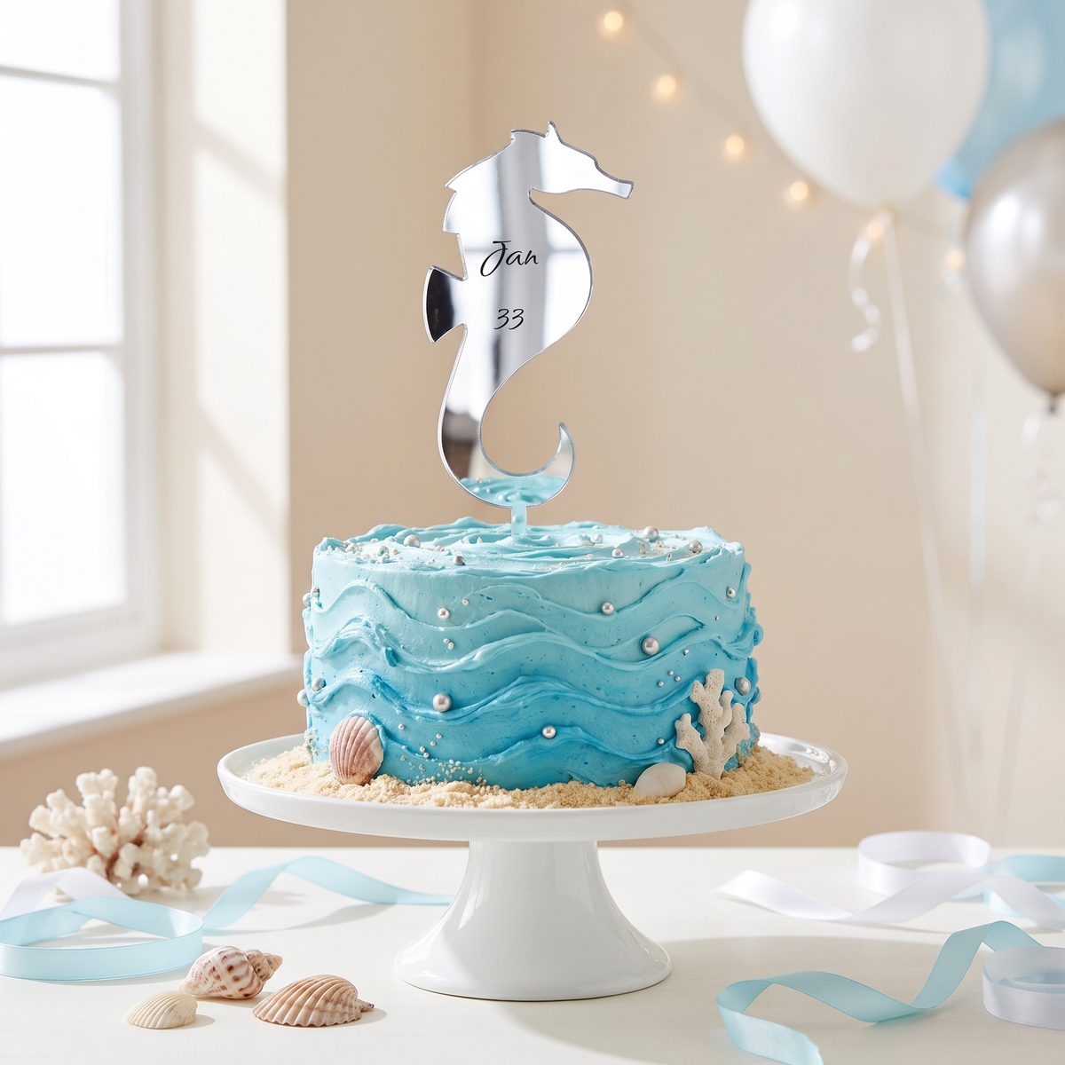 Custom Seahorse Cake Topper for Cupcakes and Party Decor
