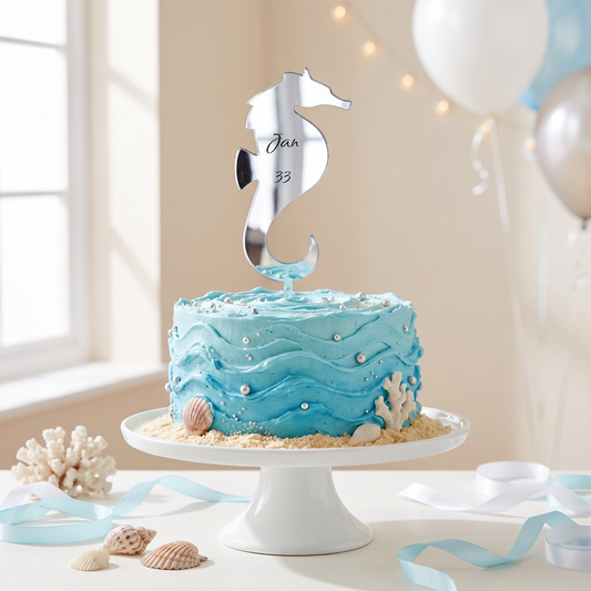 Custom Seahorse Cake Topper for Cupcakes and Party Decor