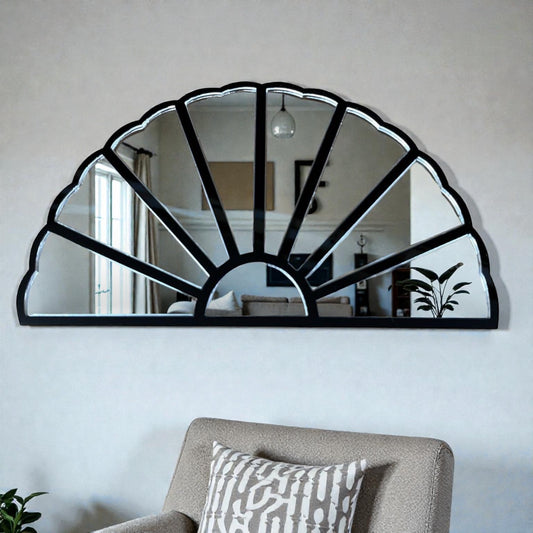 Art Deco Segmented Fan Mirror Acrylic Frame