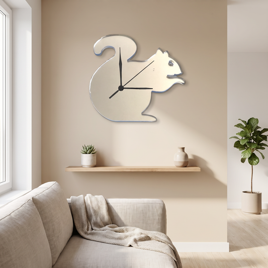 Squirrel Shaped Wall Clock Decorative Animal Design Multiple Colors