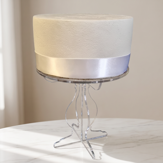 Single Tier Round Cake Raiser Stand, Custom Engraved Acrylic Display