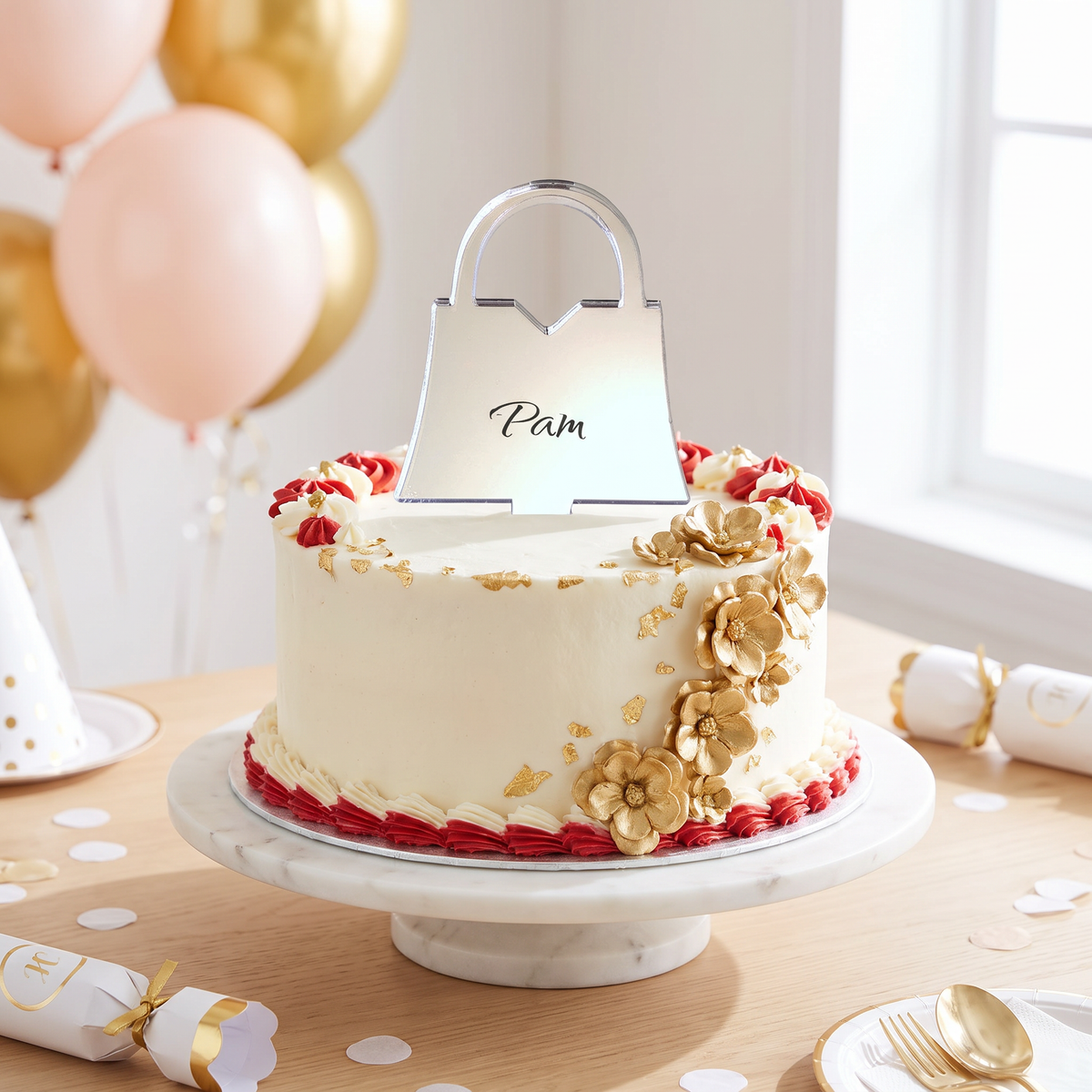Handbag Shaped Cake Toppers for Birthday Party Decorations