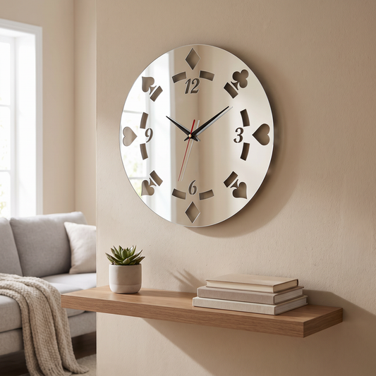 Casino Chip Wall Clock - Poker Room Decor