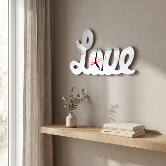 Love Shaped Wall Clock - Decorative Home Decor Timepiece