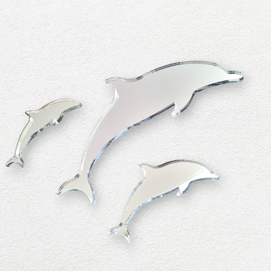 Ensemble de trois miroirs acryliques en forme de dauphin