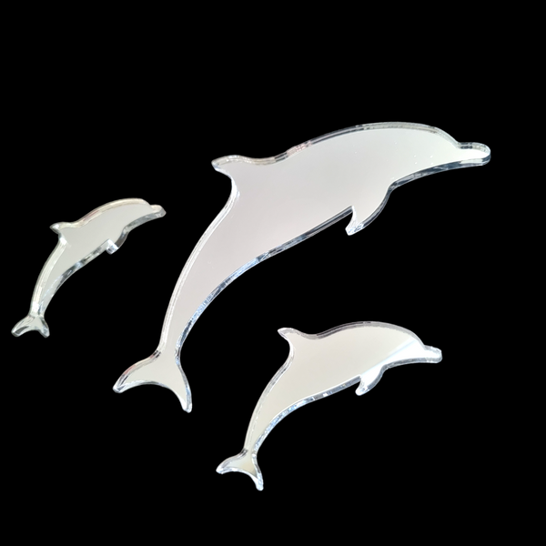 Pod of Three Dolphin Shaped Acrylic Mirrors