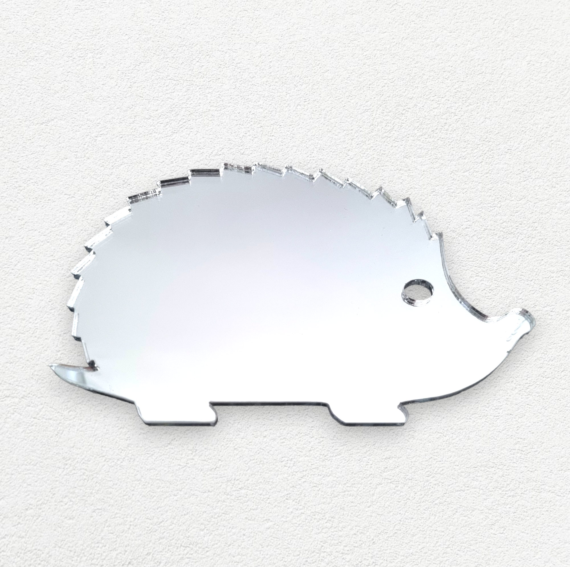 Hedgehog Shaped Acrylic Mirrors, Bespoke Sizes, Colours & Engraving Services