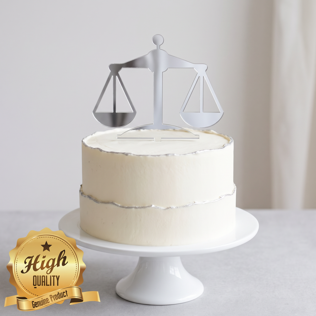 Scales of Justice Law School Graduation Cake Topper