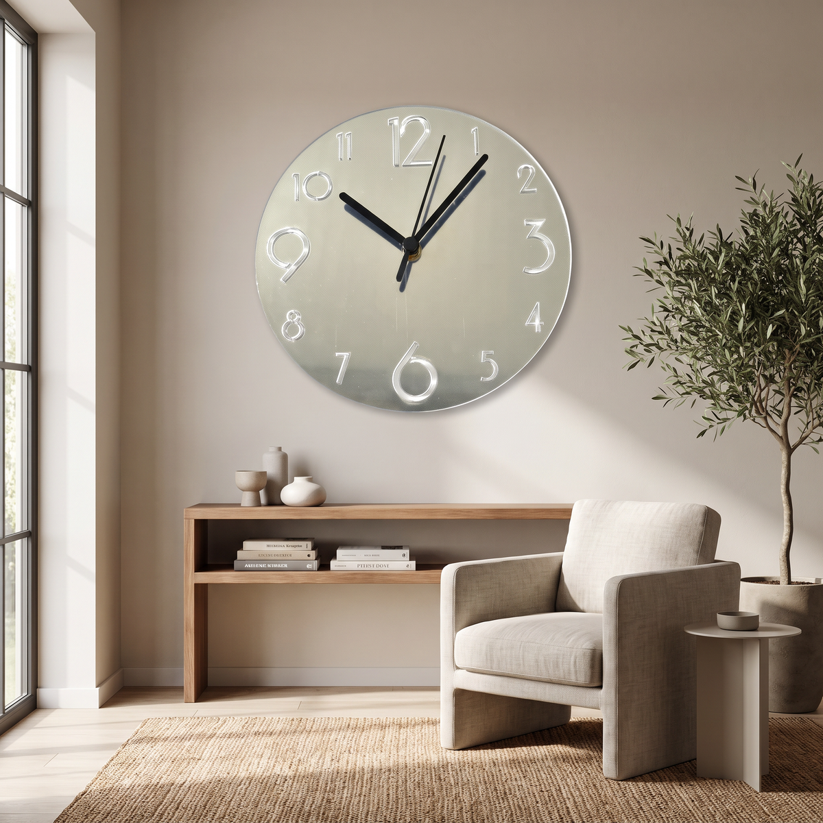 Modern Two-Tone Round Numbered Wall Clock