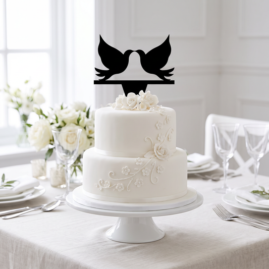Recycled Eco-Friendly Wedding Cake Topper, Custom Size & Color