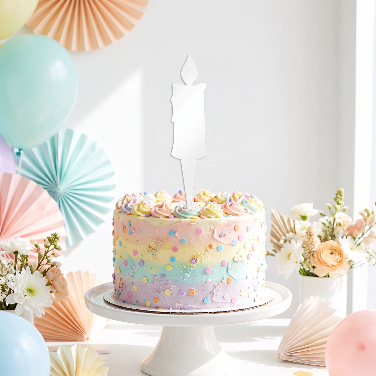 Candle Cake Toppers - Birthday Party Wax Candle Decorations