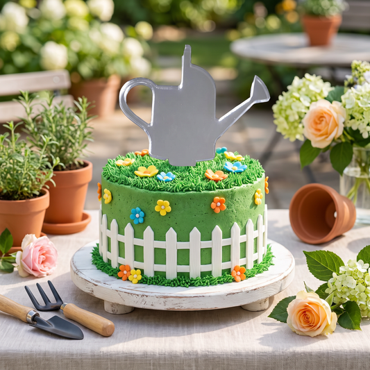 Custom Acrylic Watering Can Cake Topper for Garden Party Decor