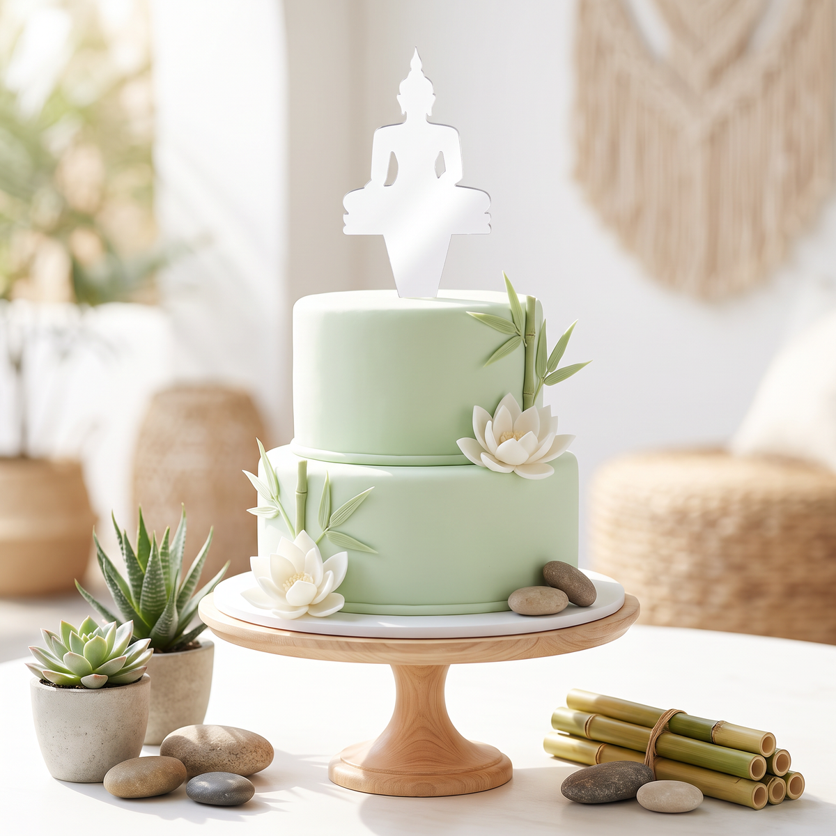 Buddha Statue Cake Topper for Zen Themed Birthday Parties