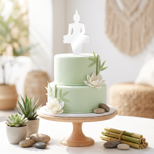 Buddha Statue Cake Topper for Zen Themed Birthday Parties