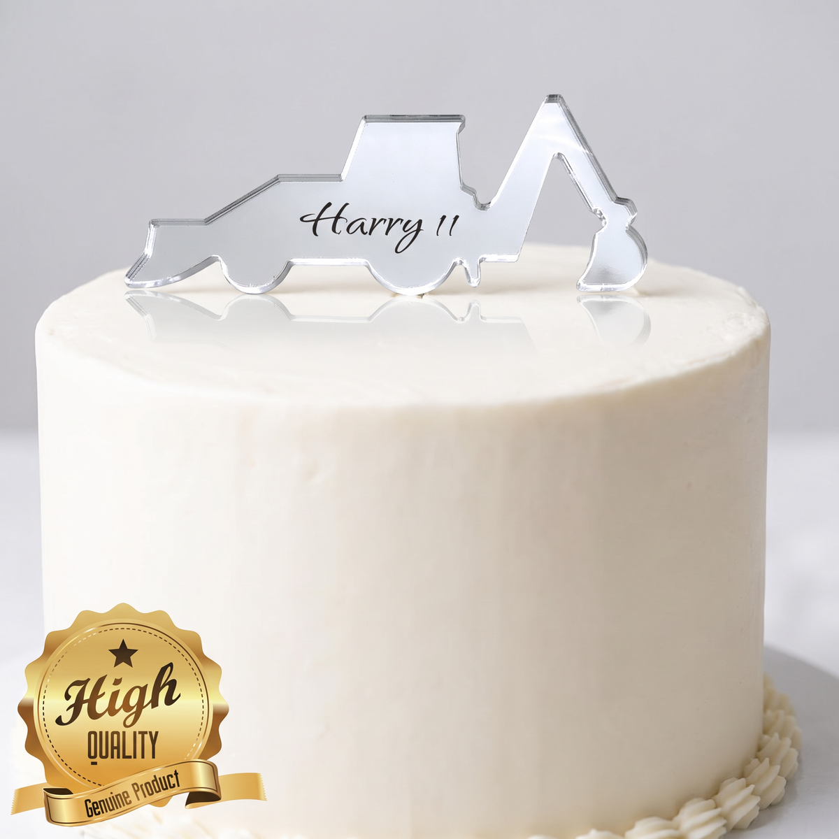 Custom Construction Digger Cake and Cupcake Toppers