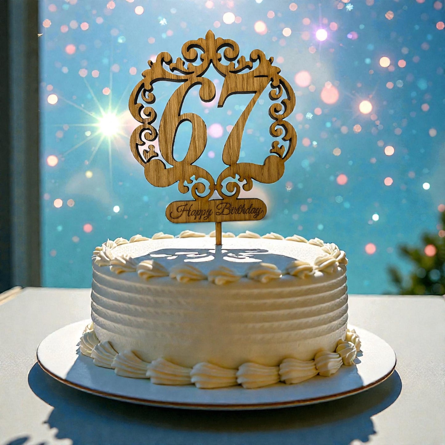 Celebration Age Happy Birthday Wooden Cake Toppers