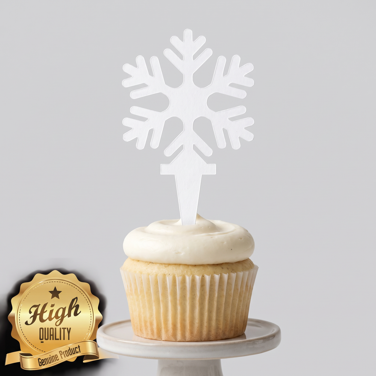 Recycled Paper Snowflake Cake Toppers for Holiday Cupcakes