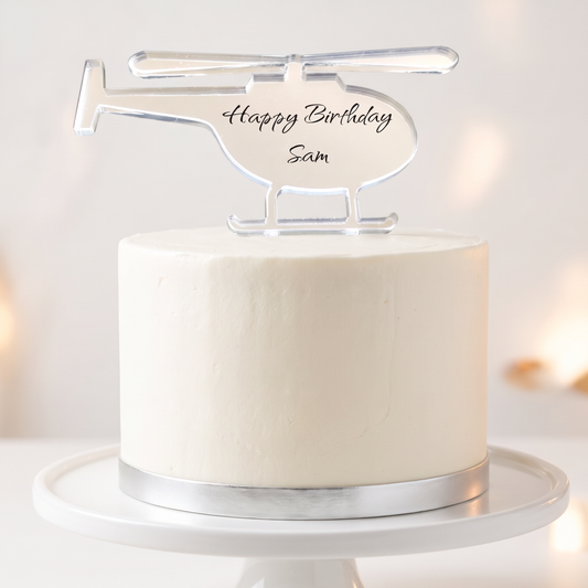 Helicopter Cake Topper - Custom Sizes & Colors