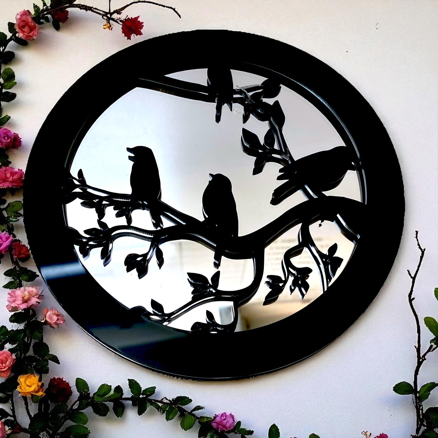 Birds Round Garden Mirror