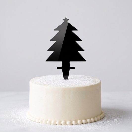 Recycled Paper Christmas Tree Cupcake Toppers 12 Pack