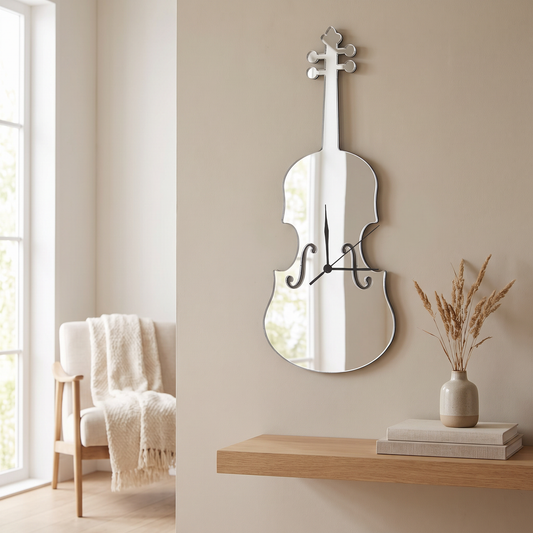 Double Bass Musical Instrument Shaped Wall Clock