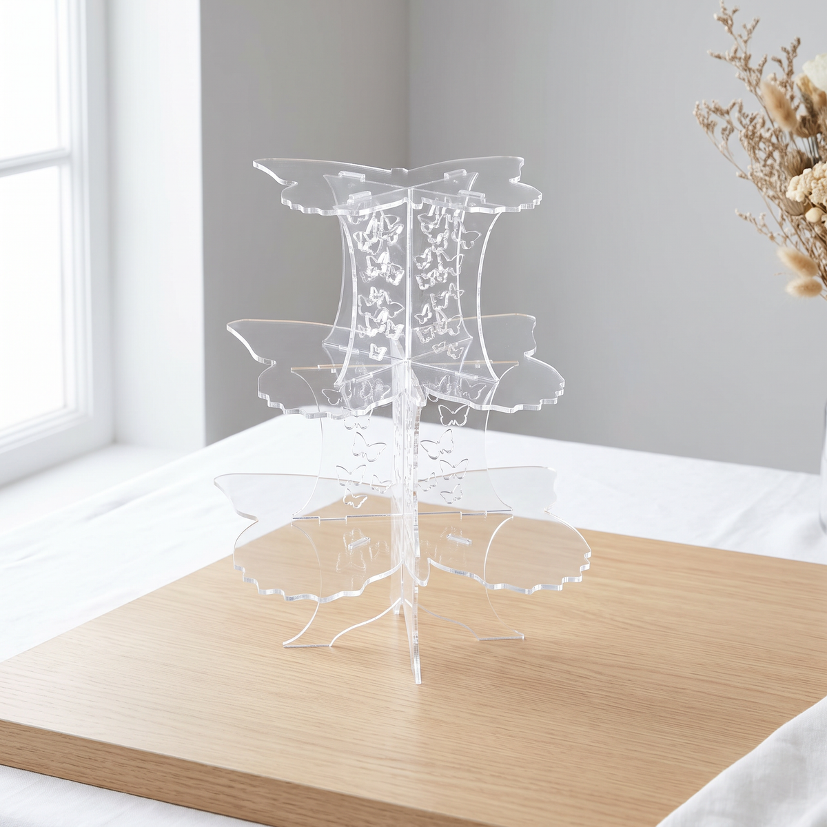3-Tier Butterfly Acrylic Cake Stand for Dessert Display