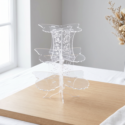 3-Tier Butterfly Acrylic Cake Stand for Dessert Display