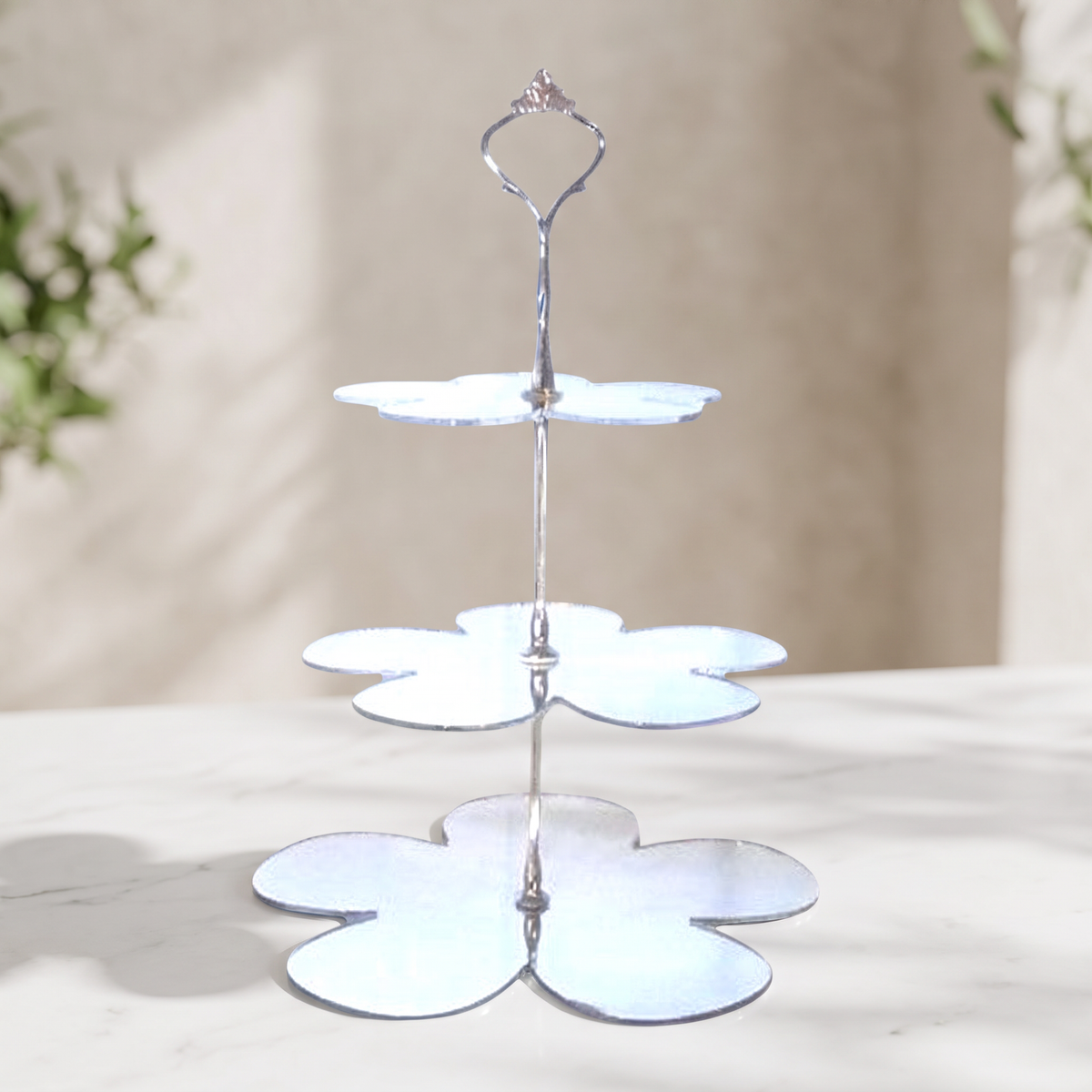 3-Tier Daisy Pattern Cake Stand for Dessert Display
