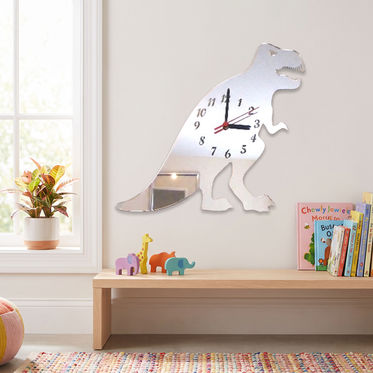T-Rex Dinosaur Wall Clock for Kids Bedroom