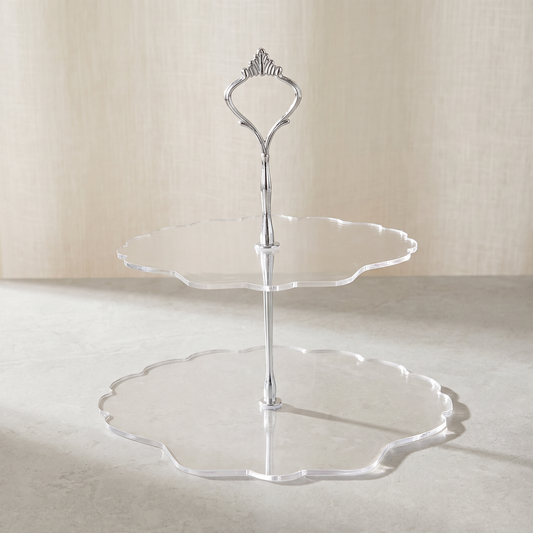 2-Tier Seashell Cake Stand for Dessert Display