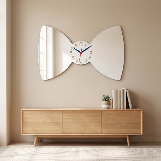 Decorative Bow-Shaped Wall Clock