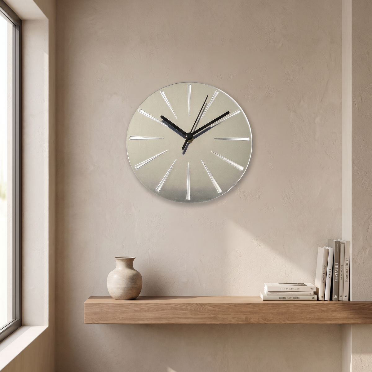 Two-Tone Slotted Round Wall Clock - Multiple Color Options