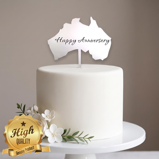 Australia Map Cake Topper Custom Wooden Cake Decoration
