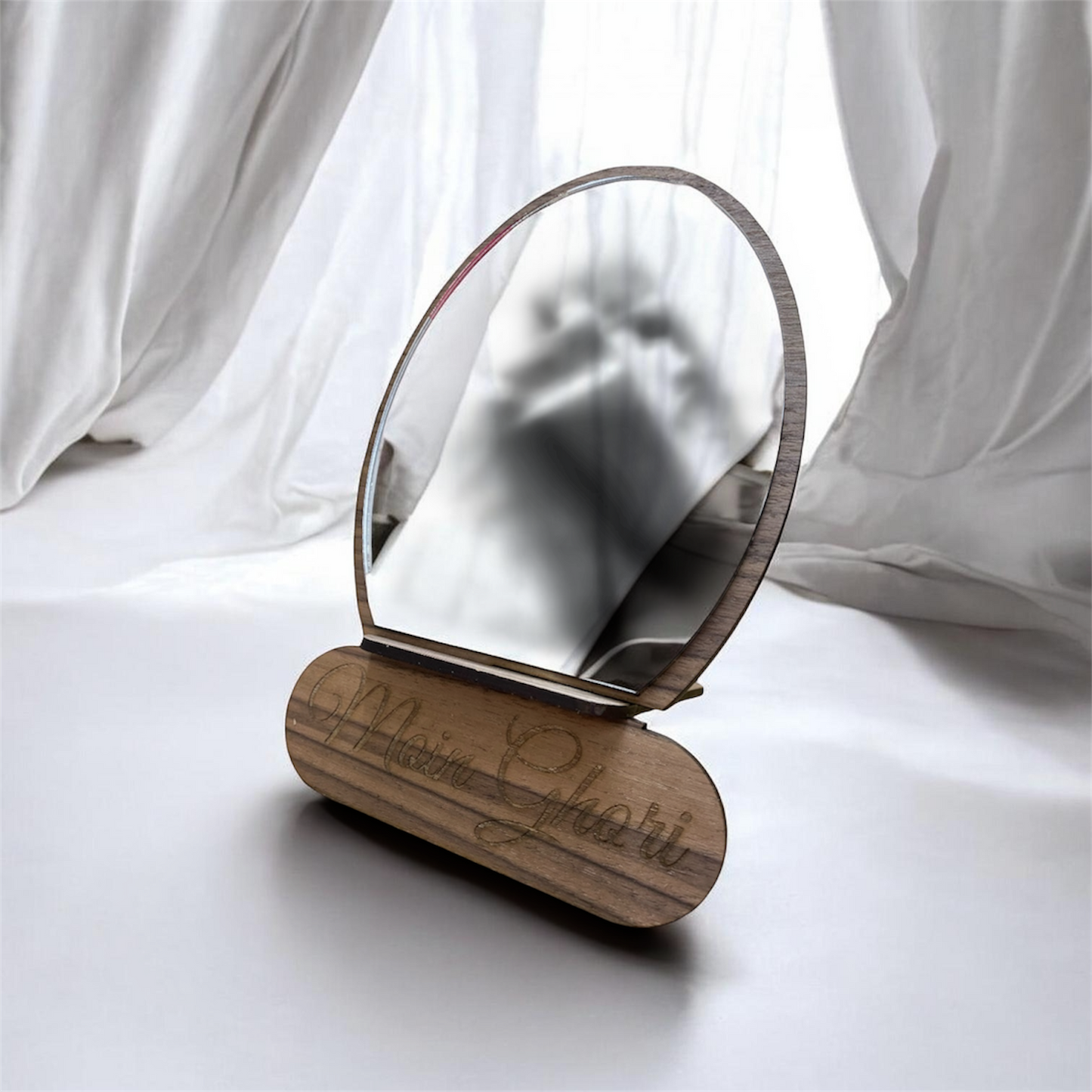 Oval Vanity Tabletop Mirror with Stand