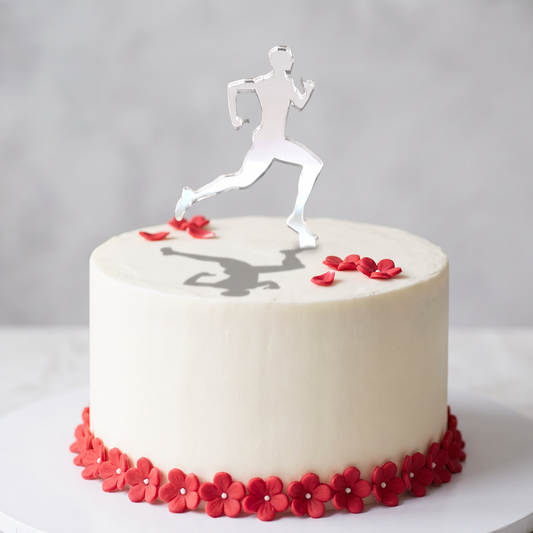 Custom Marathon Runner Cake Topper - Personalized Name and Emblem