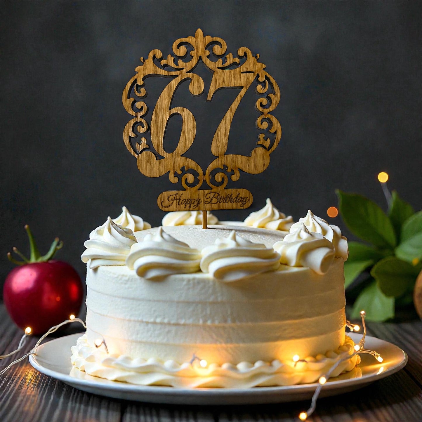 Celebration Age Happy Birthday Wooden Cake Toppers