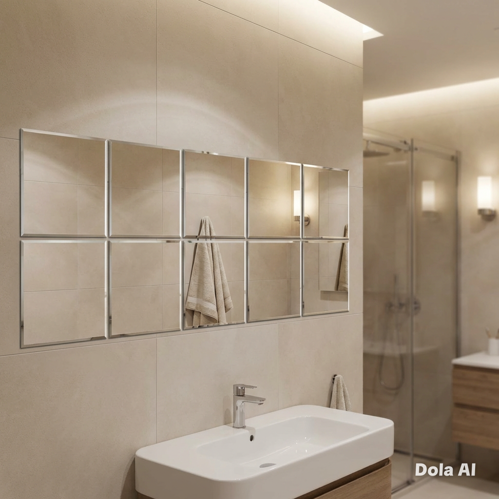 Square Mirror Tiles, Custom Sizes, Colours & Woods