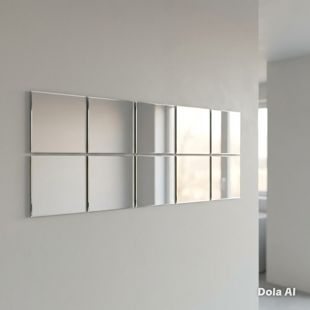 Square Mirror Tiles, Custom Sizes, Colours & Woods