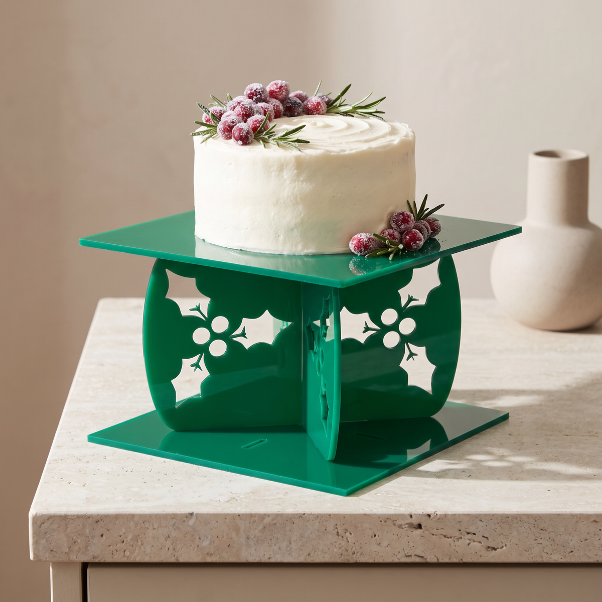 Holly Square Cake Separator Stand for Wedding and Party Cakes