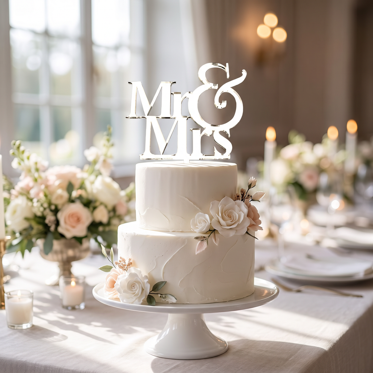Mr & Mrs Acrylic Wedding Cake Topper