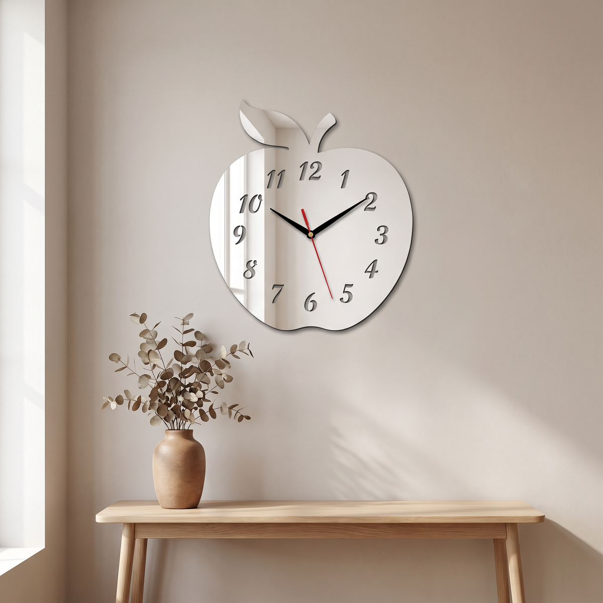 Apple-Shaped Wall Clock
