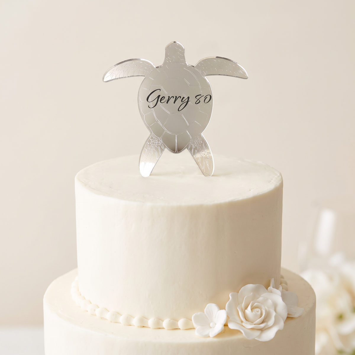 Custom Turtle Cake Toppers - Personalized Engraved Acrylic Decorations