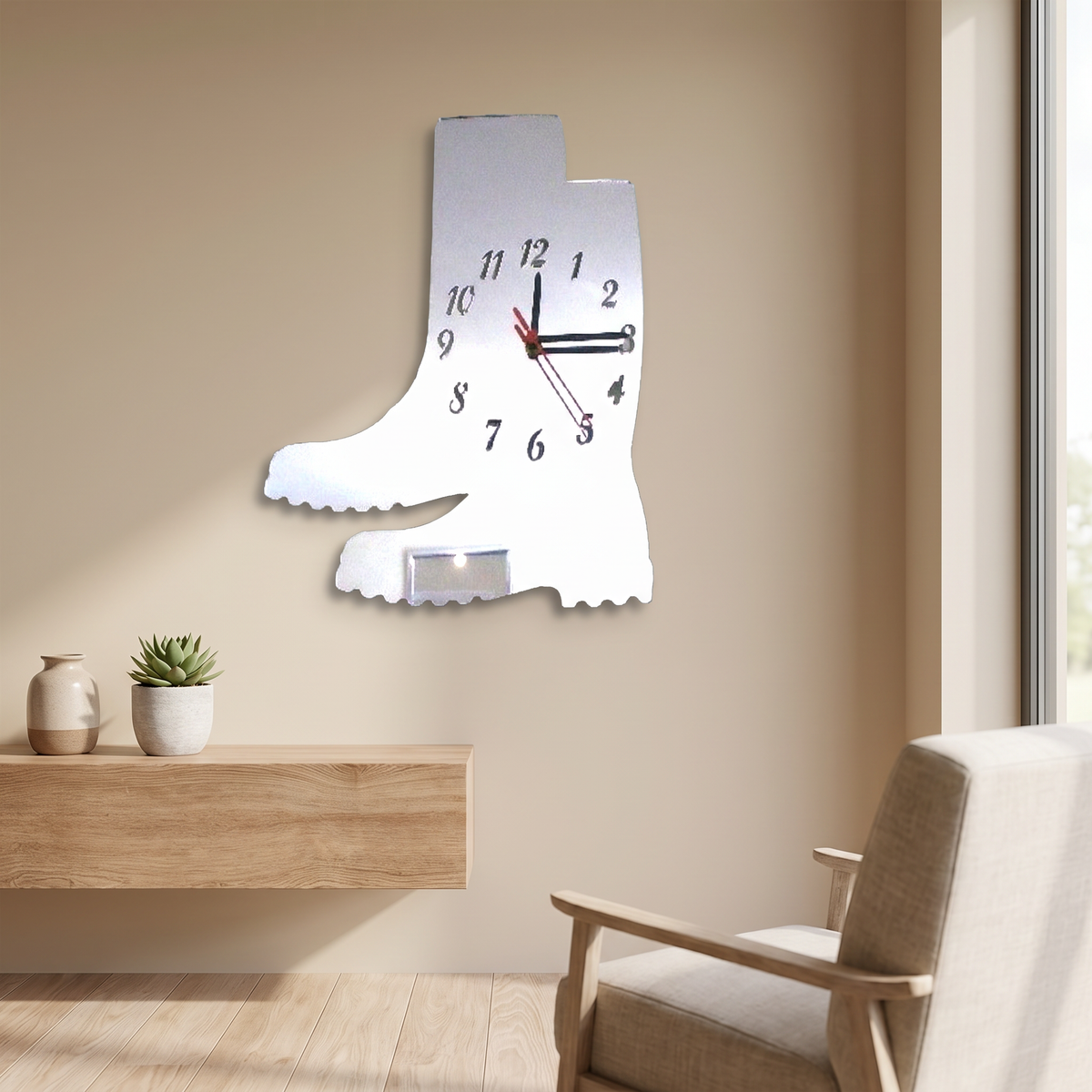 Wellington Boots Shaped Wall Clock
