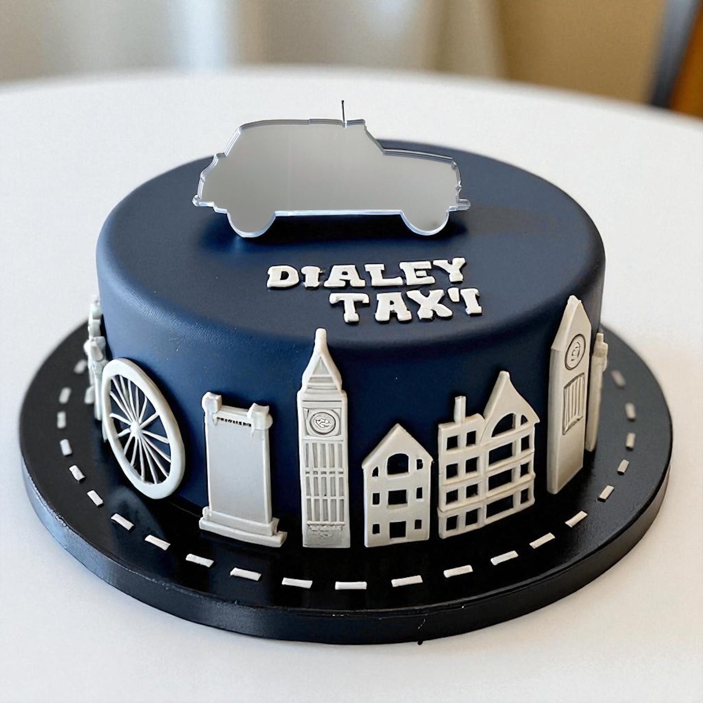 Black Taxi Cab Cake Toppers