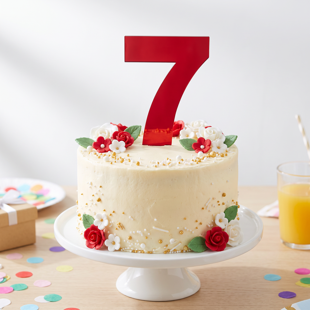 Custom Age Number Cake Topper for Birthdays and Anniversaries
