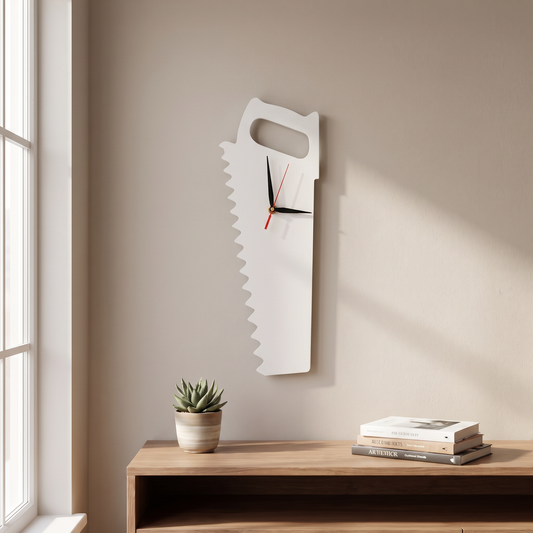 Saw-Shaped Wall Clock - Decorative Acrylic Handcrafted Timepiece