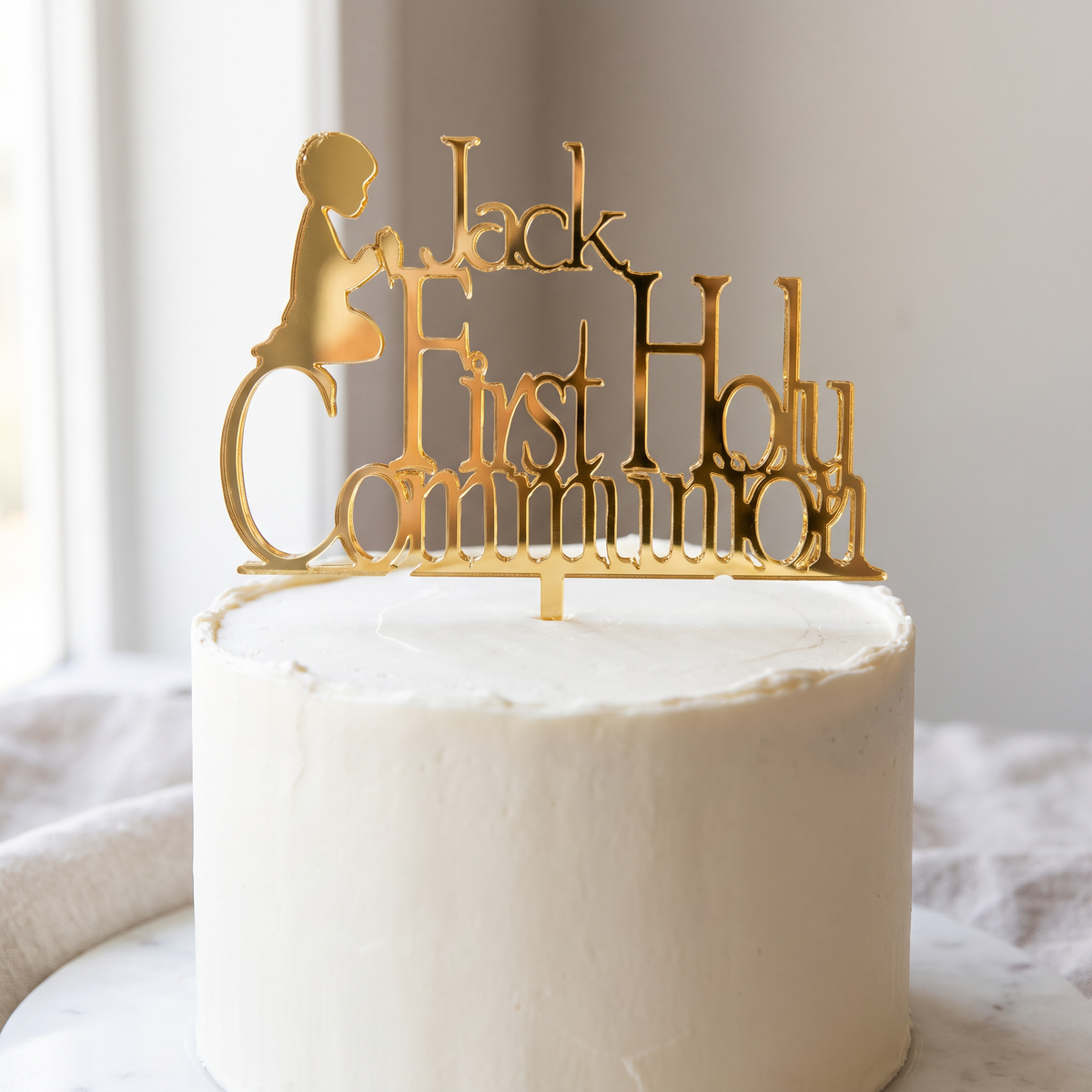 Custom Acrylic Cake Topper for Christening and First Communion