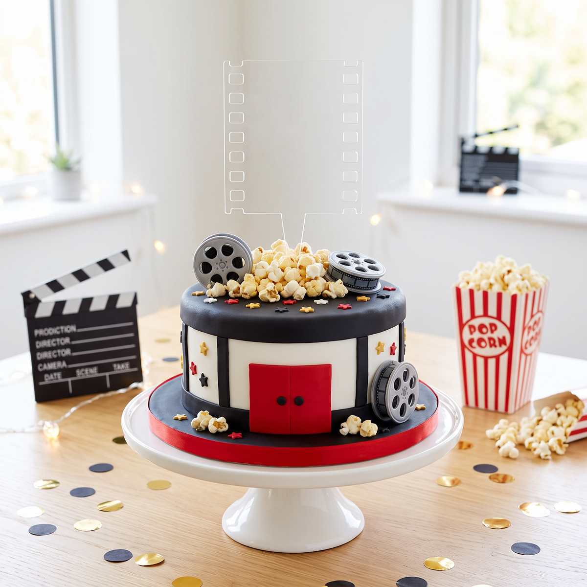Film Strip Cake Topper for Movie Themed Birthday Party Decor
