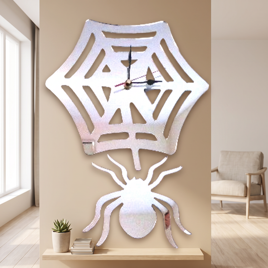 Spider and Web Shaped Wall Clock - Decorative Home Decor